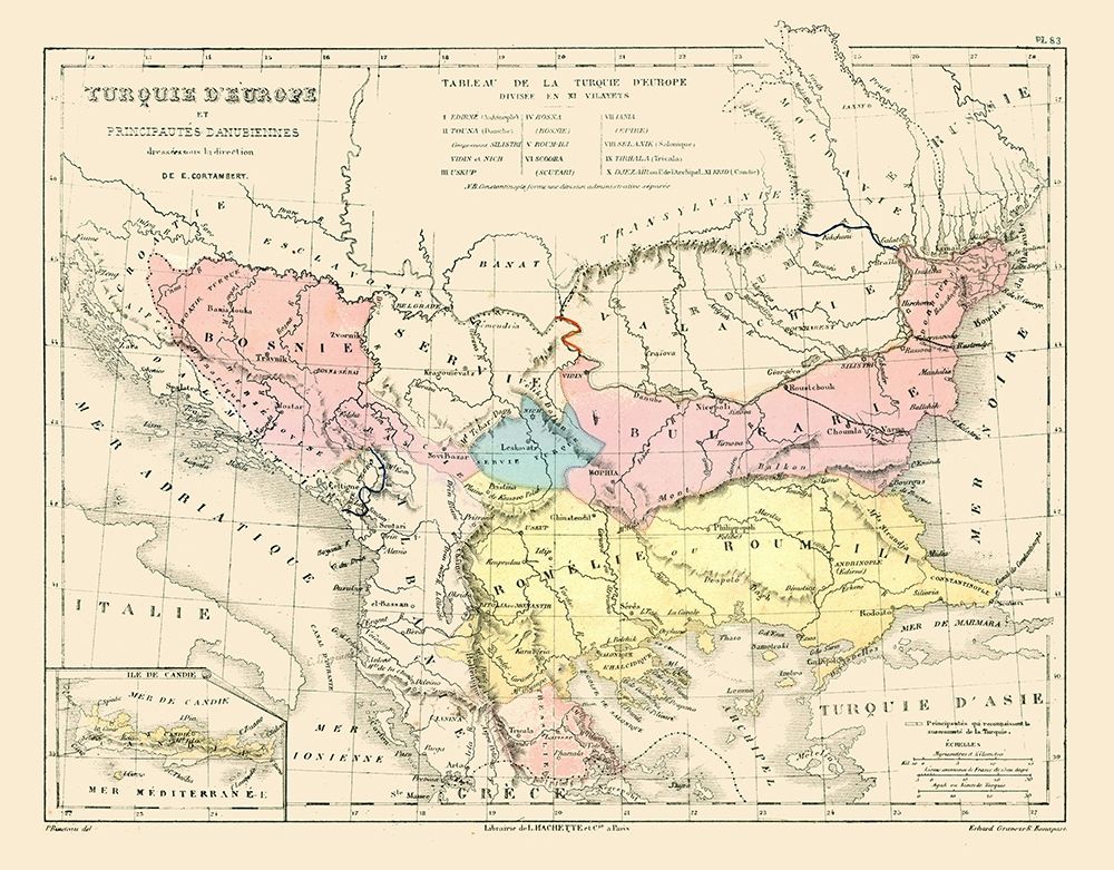 Europe Turkey - Cortambert 1880 art print by Cortambert for $57.95 CAD