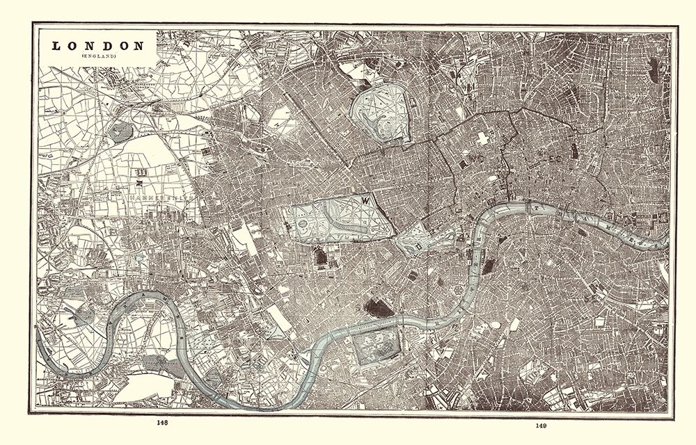 London England - Rathbun 1893 art print by Rathbun for $57.95 CAD
