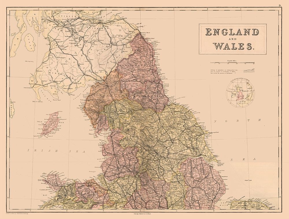 England Wales - Black 1867 art print by Black for $57.95 CAD
