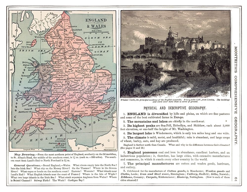 England Wales - Monteith 1882 art print by Monteith for $57.95 CAD