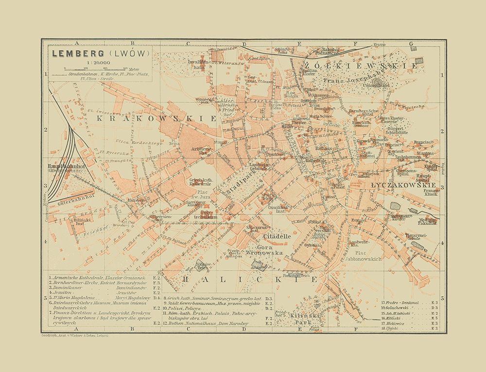 Lemberg Ukraine - Baedeker 1910 art print by Baedeker for $57.95 CAD