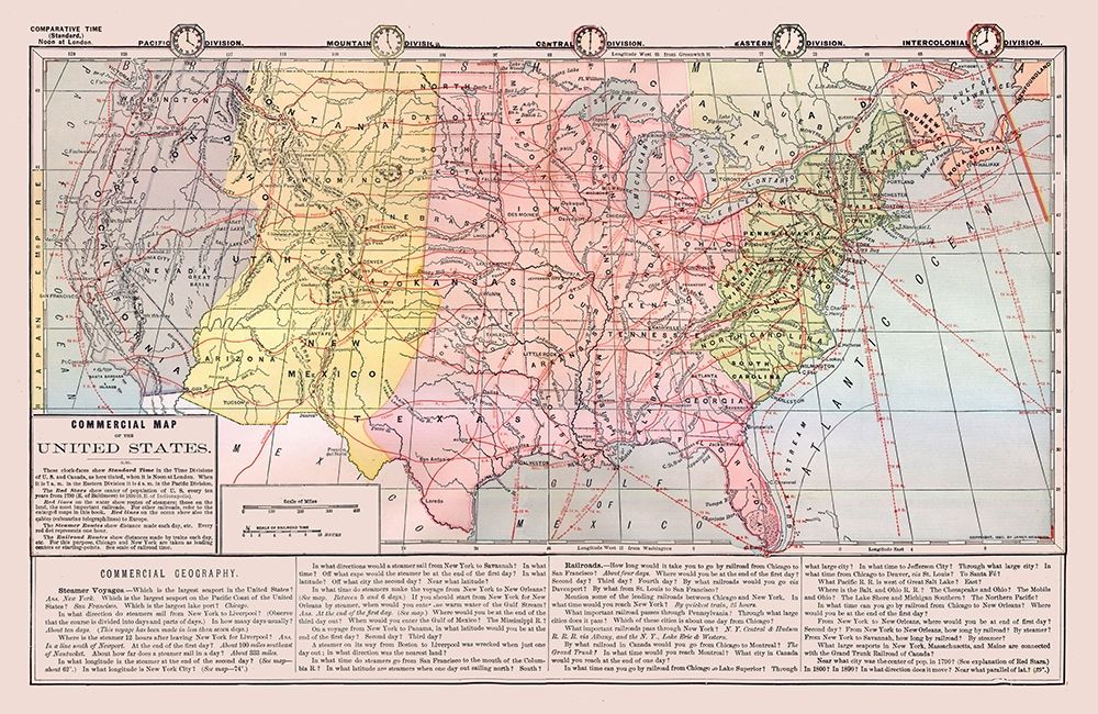 United States - Commercial Map - Monteith 1882 art print by Monteith for $57.95 CAD