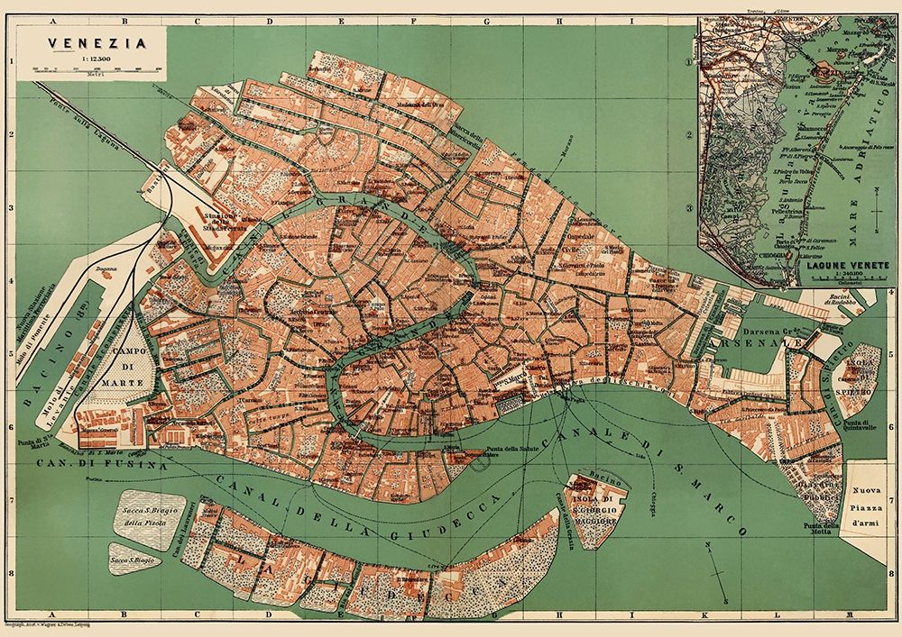 Venice Italy - Baedeker 1886 art print by Baedeker for $57.95 CAD