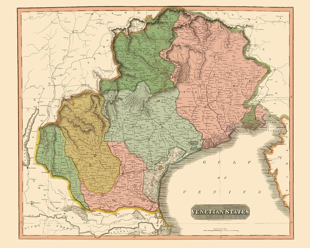 Venetian States Italy - Thomson 1816 art print by Thomson for $57.95 CAD