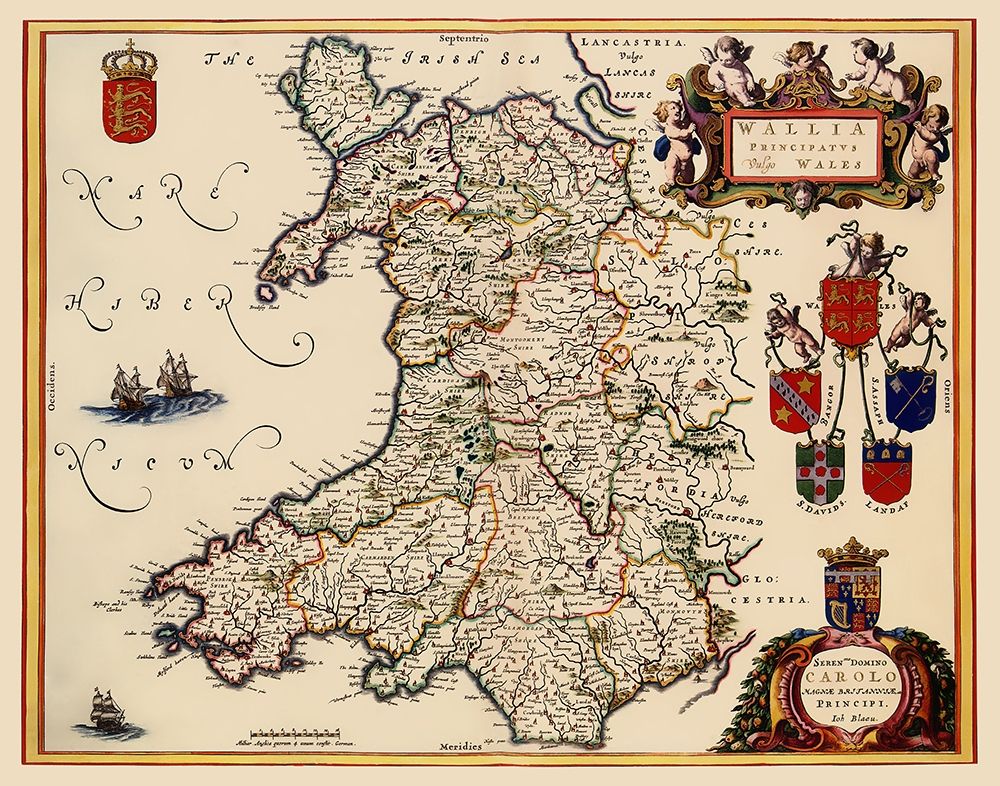 Wales - Blaeu 1645 art print by Blaeu for $57.95 CAD
