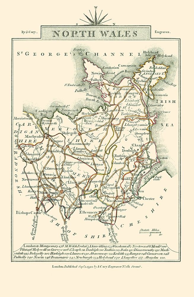 North Wales - Cary 1792 art print by Cary for $57.95 CAD