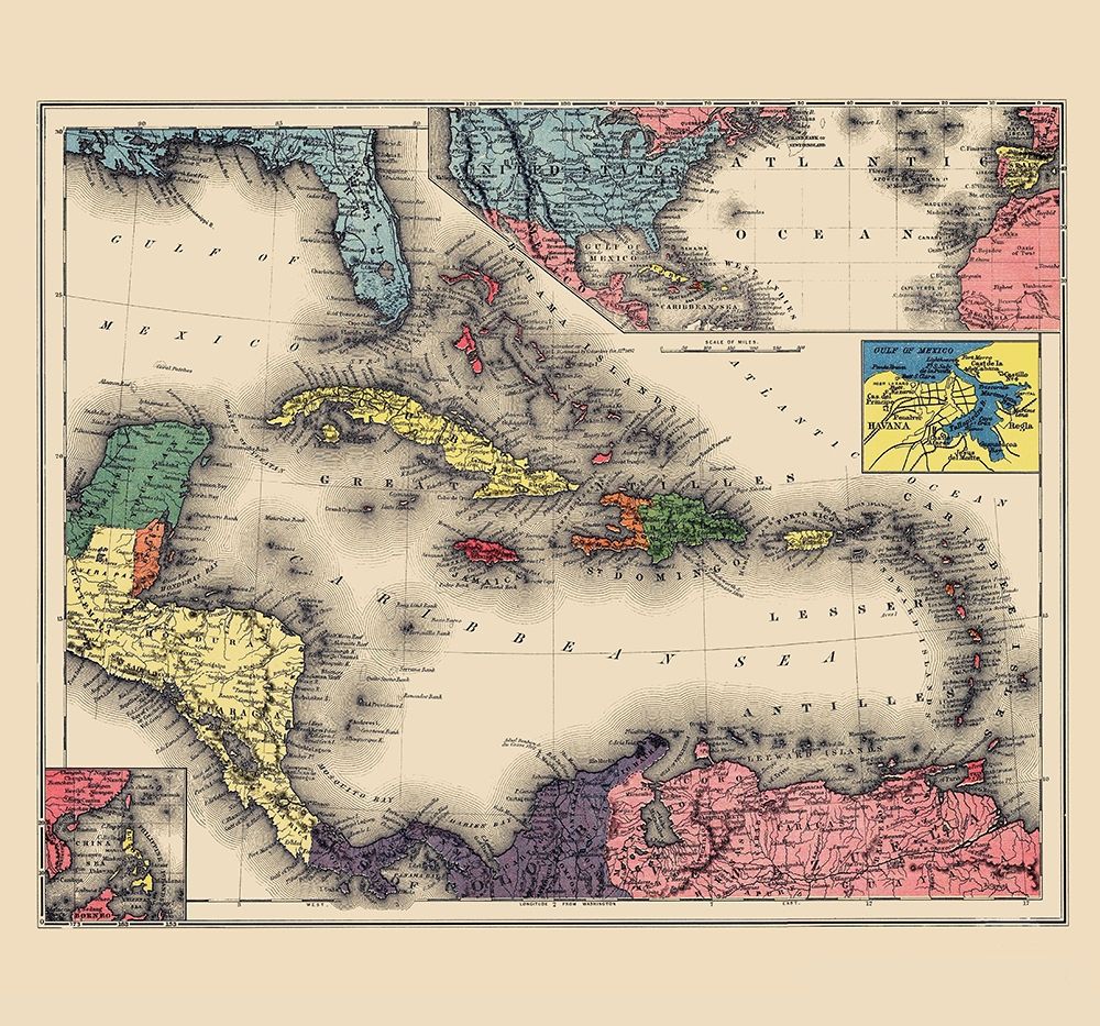 West Indies Caribbean - Evening Post 1898 art print by Evening Post for $57.95 CAD