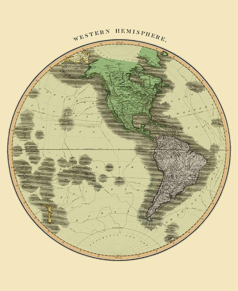Western Hemisphere - Thomson 1814 art print by Thomson for $57.95 CAD