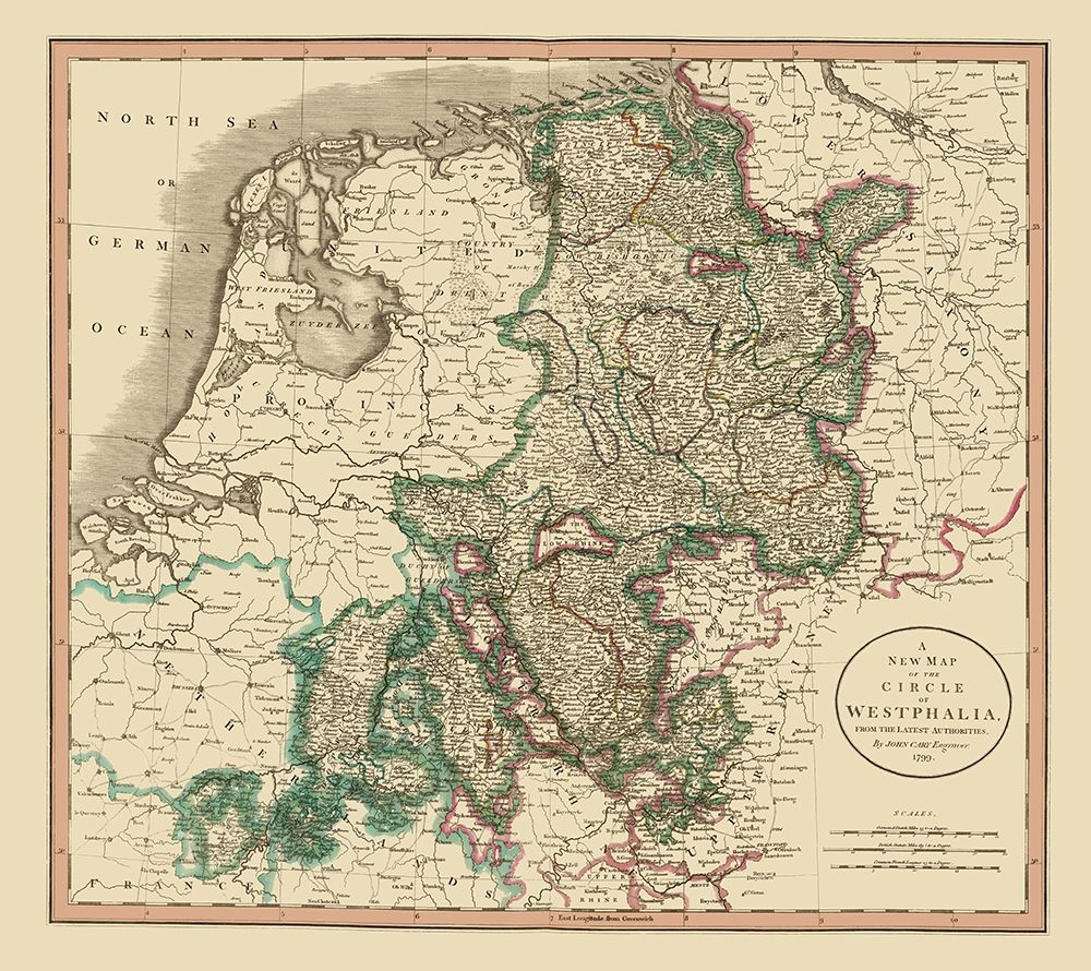 Westphalia Region Germany - Cary 1799 art print by Cary for $57.95 CAD