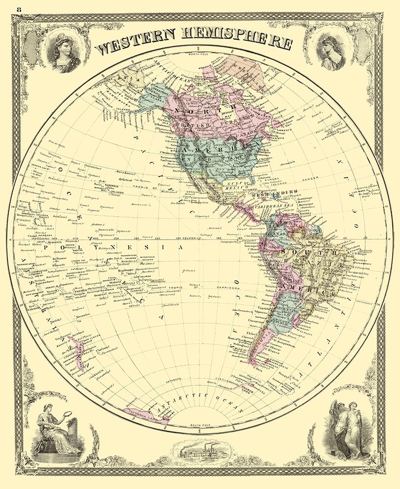 Western Hemisphere - Baskin 1876 art print by Baskin for $57.95 CAD