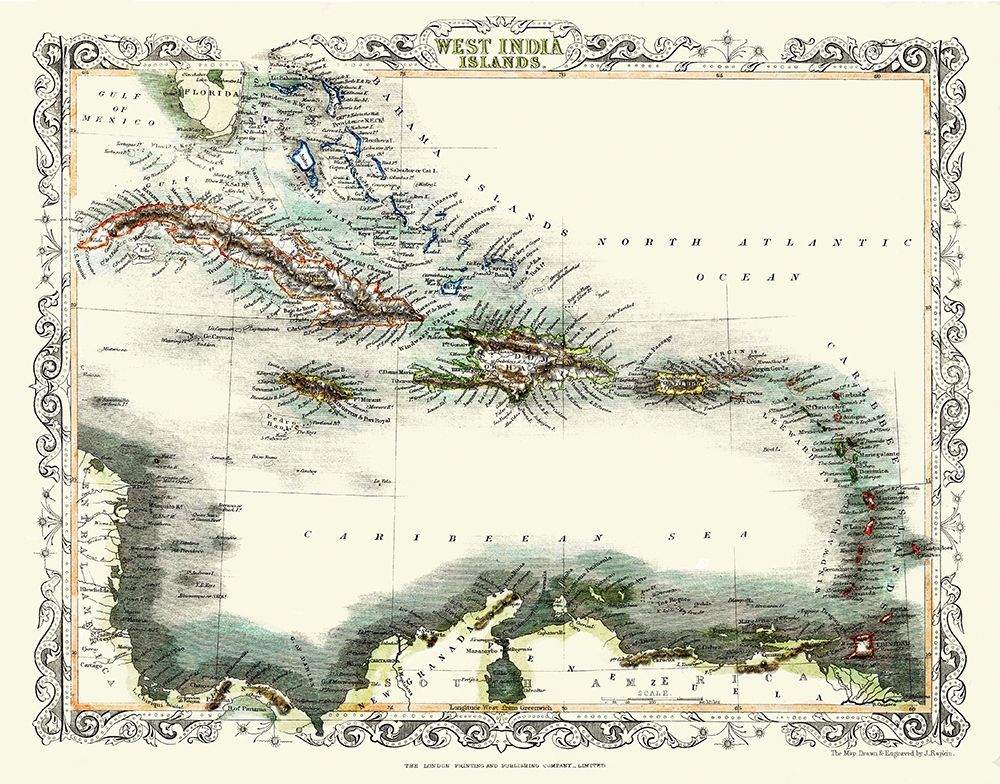 West Indies Islands - London Print 1860 art print by London Print for $57.95 CAD