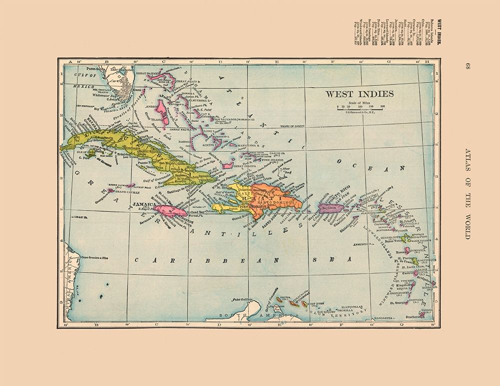 West Indies - Hammond 1910 art print by Hammond for $57.95 CAD