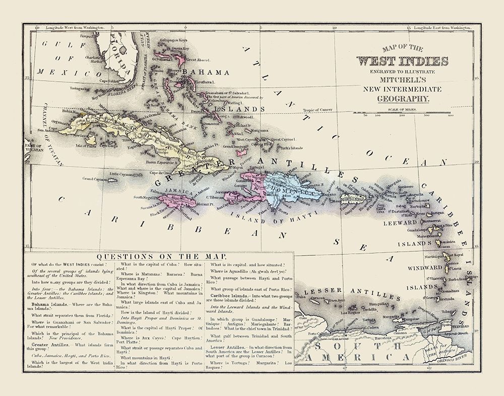 West Indies - Mitchell 1877 art print by Mitchell for $57.95 CAD