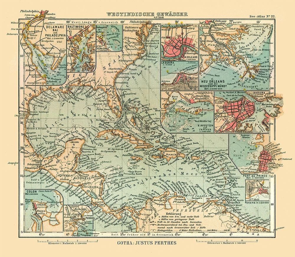 West Indies - Perthes 1914 art print by Perthes for $57.95 CAD