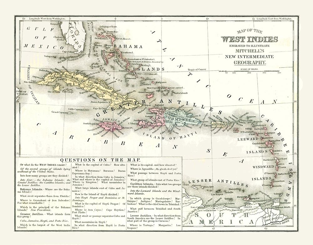 West Indies - Mitchell 1869 art print by Mitchell for $57.95 CAD