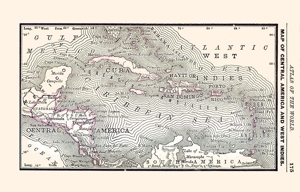 West Indies Central America - Alden 1886 art print by Alden for $57.95 CAD