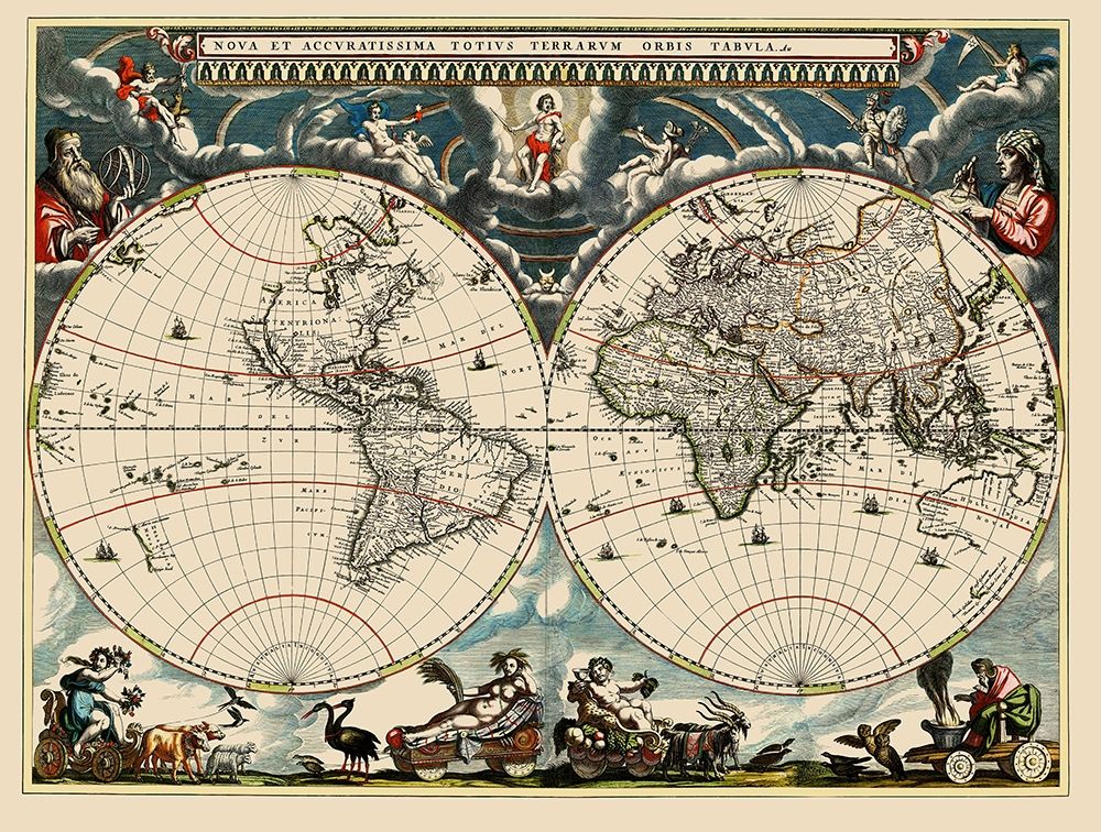 World - Blaeu 1662 art print by Blaeu for $57.95 CAD