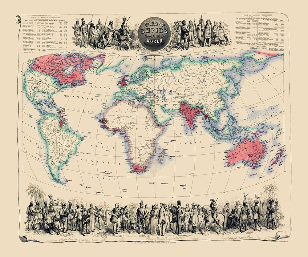 British Empire Throughout World - Fullarton 1864 art print by Fullarton for $57.95 CAD