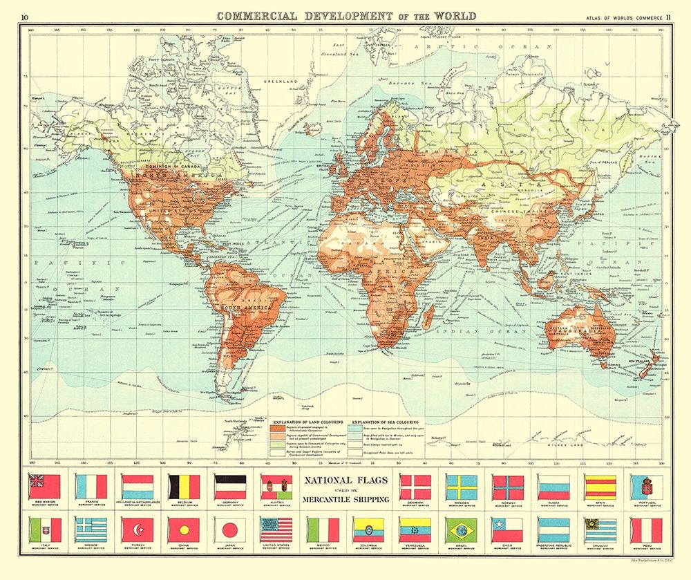 World Commercial Development - Newnes 1907 art print by Newnes for $57.95 CAD