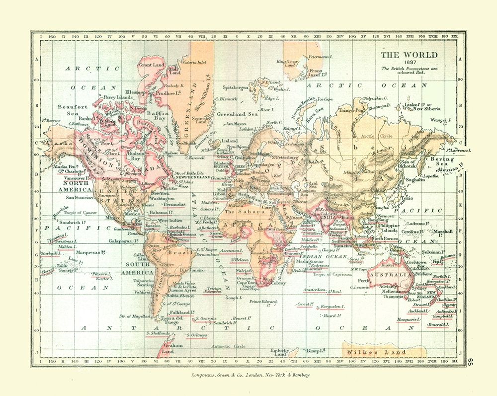 World in 1897 - Gardiner 1902 art print by Gardiner for $57.95 CAD