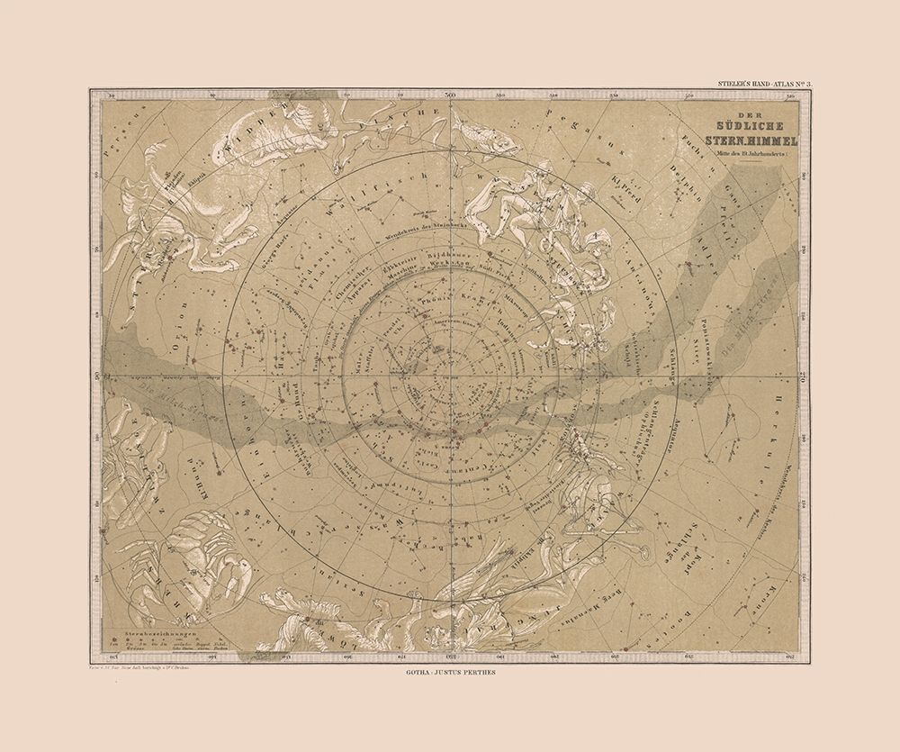 Southern Sky - Stieler 1885 art print by Stieler for $57.95 CAD