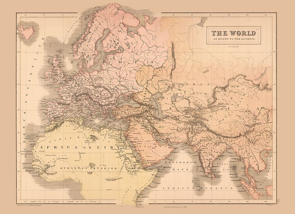 Ancient Europe Asia Africa - Black 1867 art print by Black for $57.95 CAD