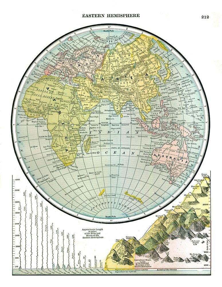Eastern Hemisphere - Johnson 1888 art print by Johnson for $57.95 CAD