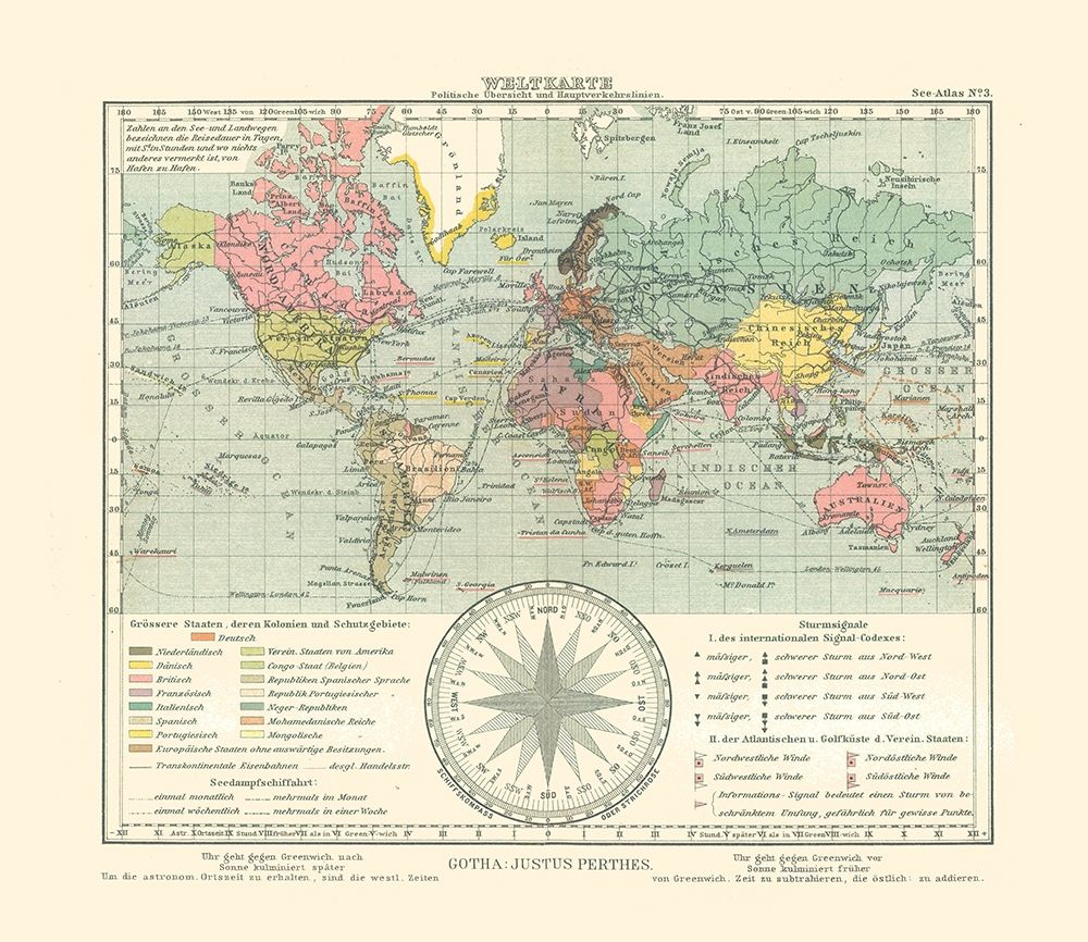 World - Perthes 1914 art print by Perthes for $57.95 CAD