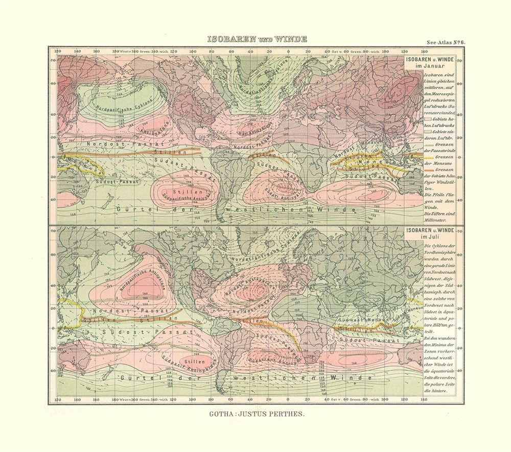 Isobar Winds - Perthes 1914 art print by Perthes for $57.95 CAD