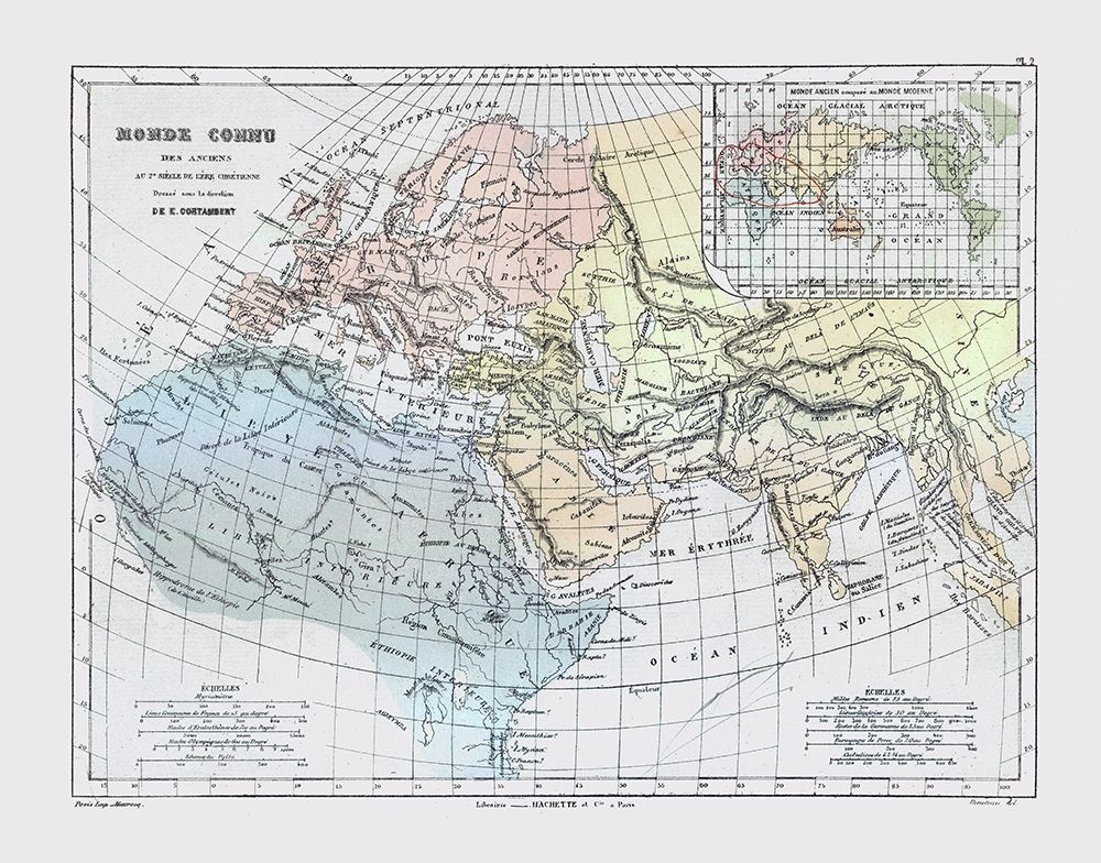 World Second Century AD - Cortambert 1880 art print by Cortambert for $57.95 CAD