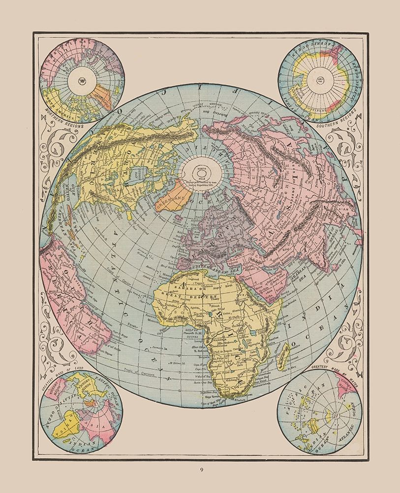 World - Cram 1892 art print by Cram for $57.95 CAD