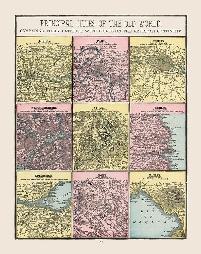 Cities of World - Cram 1892 art print by Cram for $57.95 CAD