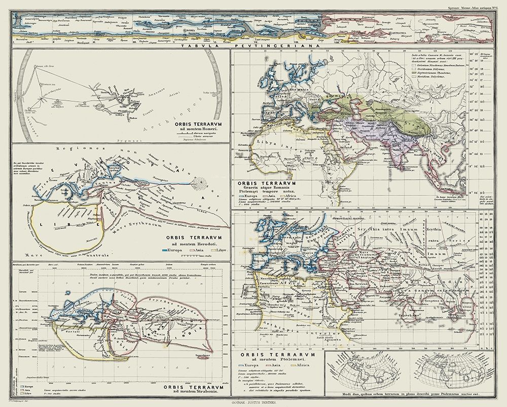 World as seen by Ancients - Spruner 1865 art print by Spruner for $57.95 CAD