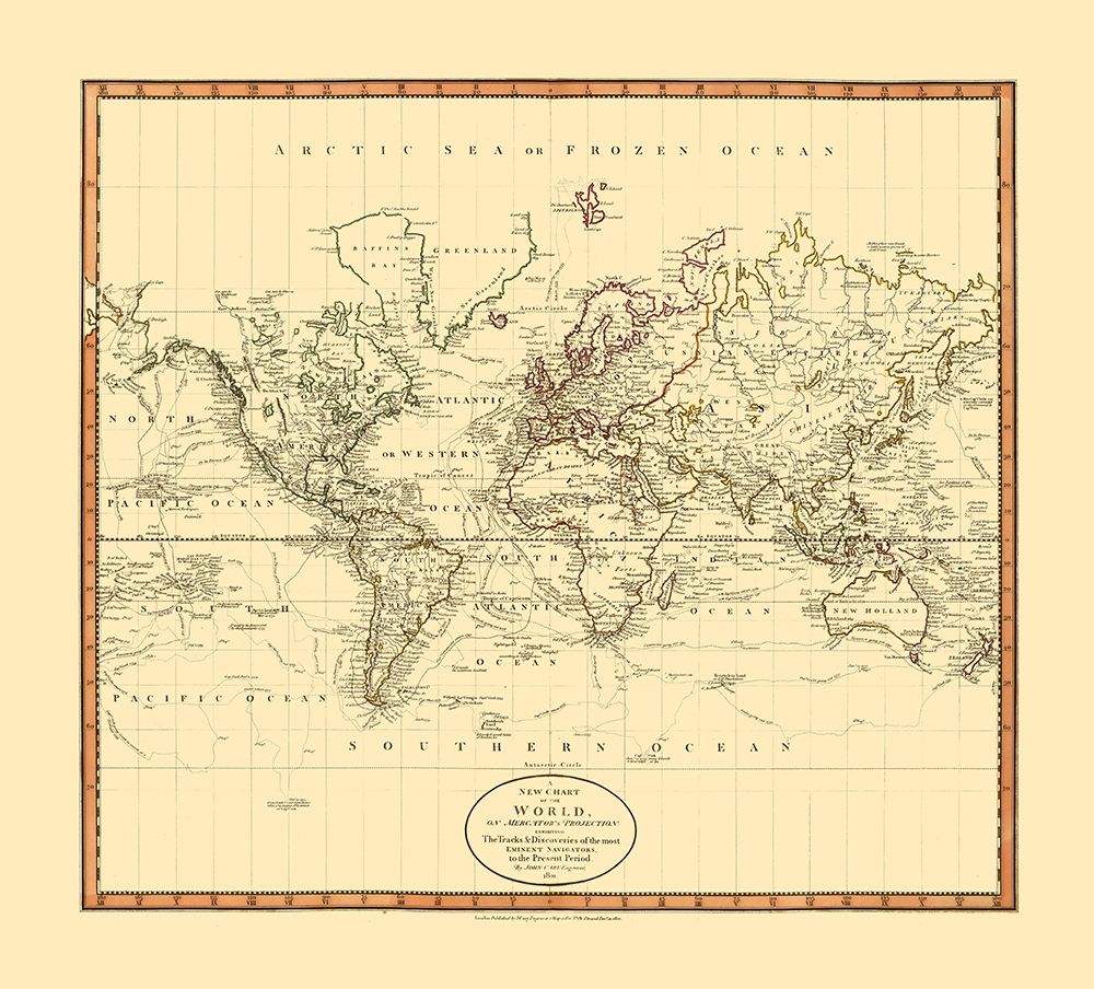 Mercator Projection - Cary 1801 art print by Cary for $57.95 CAD