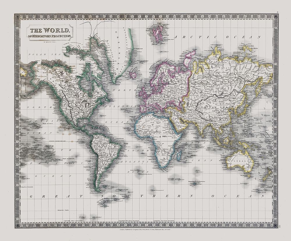 Mercator Projection - Longman 1829 art print by Longman for $57.95 CAD