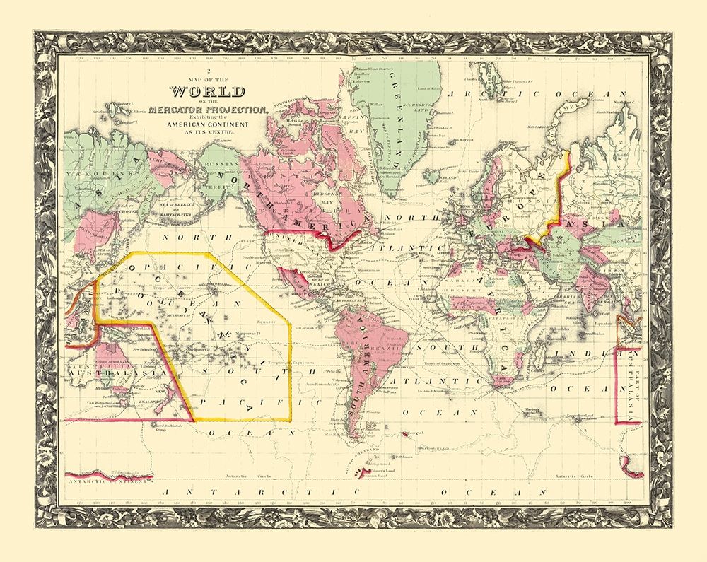 World American Continent Mercator Projection art print by Barrow for $57.95 CAD