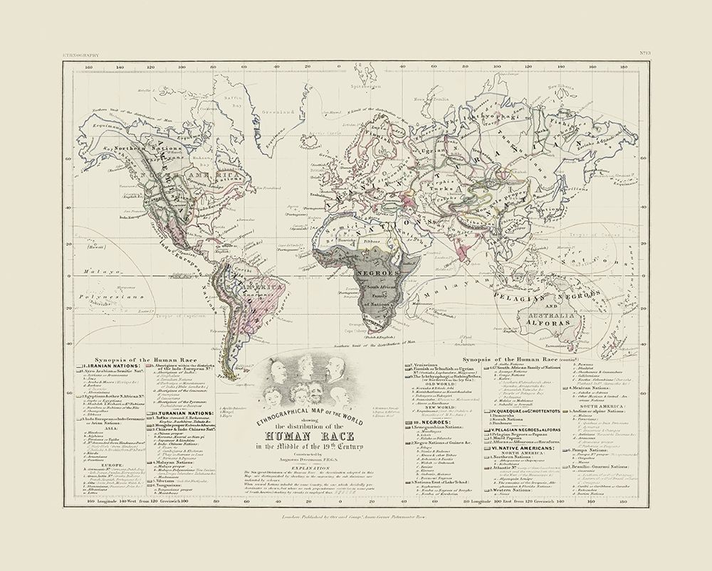 Human Races 19th Century - Petermann art print by Petermann for $57.95 CAD