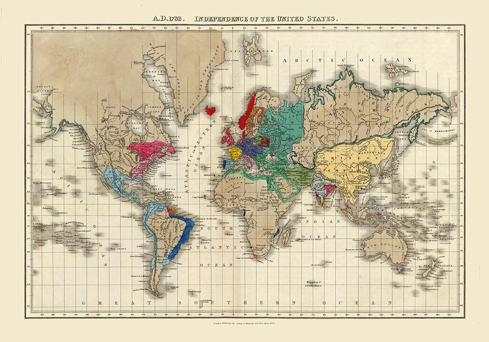 American Independence 1783 World - Seely 1830 art print by Seely for $57.95 CAD
