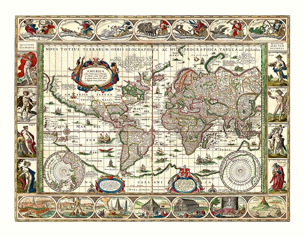 World America 1492 to 1499 - Bleau art print by Blaeu for $57.95 CAD