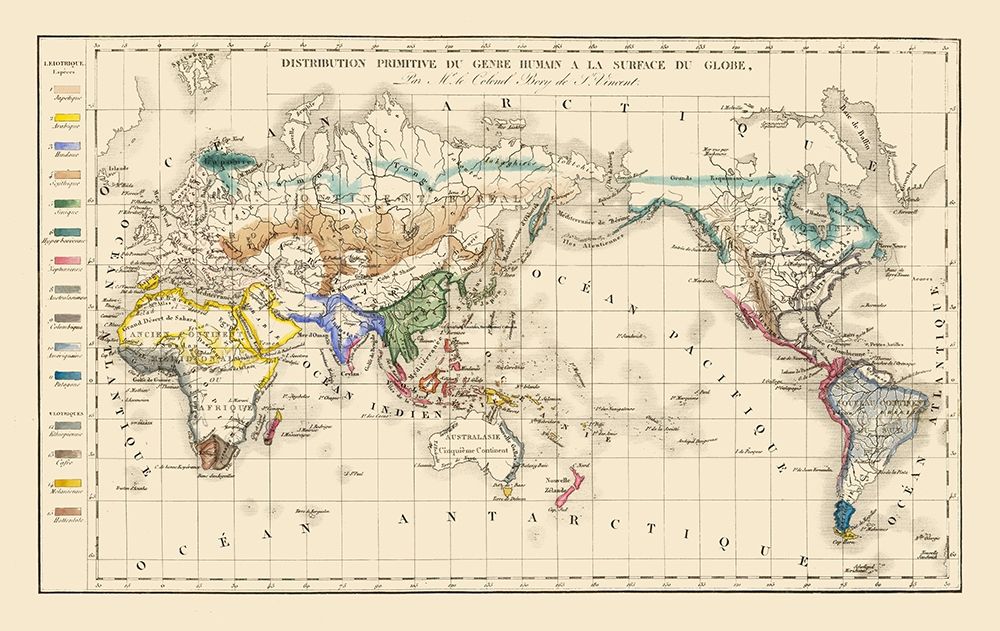 Distribution of People Globe - Vincent art print by Vincent for $57.95 CAD