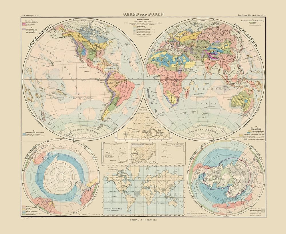World - Perthes 1892 art print by Perthes for $57.95 CAD