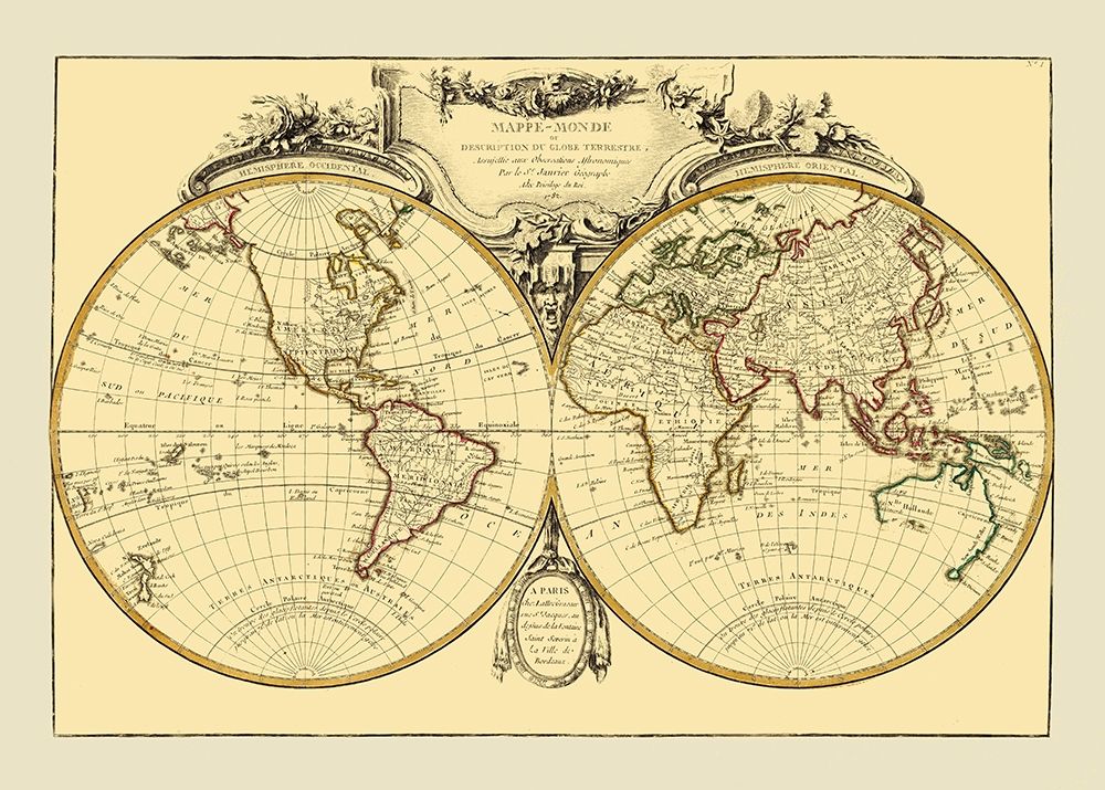 World - Janvier 1782 art print by Janvier for $57.95 CAD
