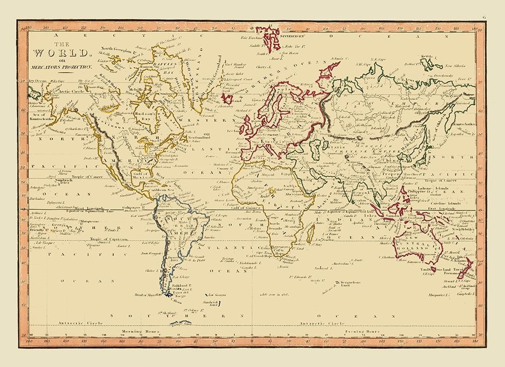 Mercator Projection art print by Unknown for $57.95 CAD