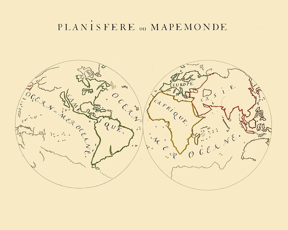World Planisphere art print by Unknown for $57.95 CAD
