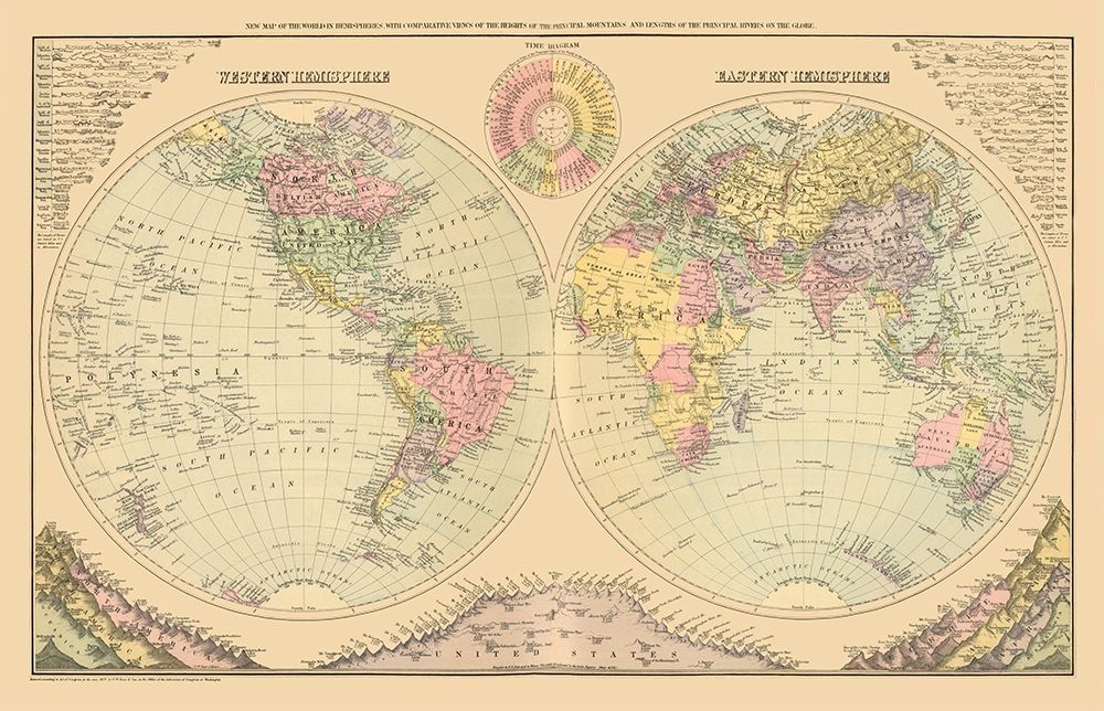 Western Eastern Hemisphere - 1829 art print by Unknown for $57.95 CAD