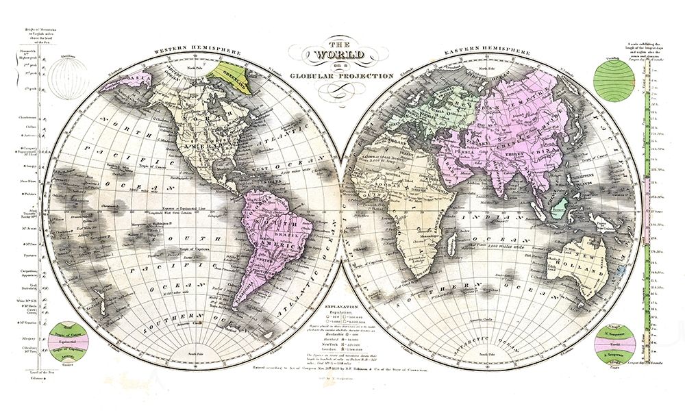 Globular Projection - Robinson 1829 art print by Robinson for $57.95 CAD