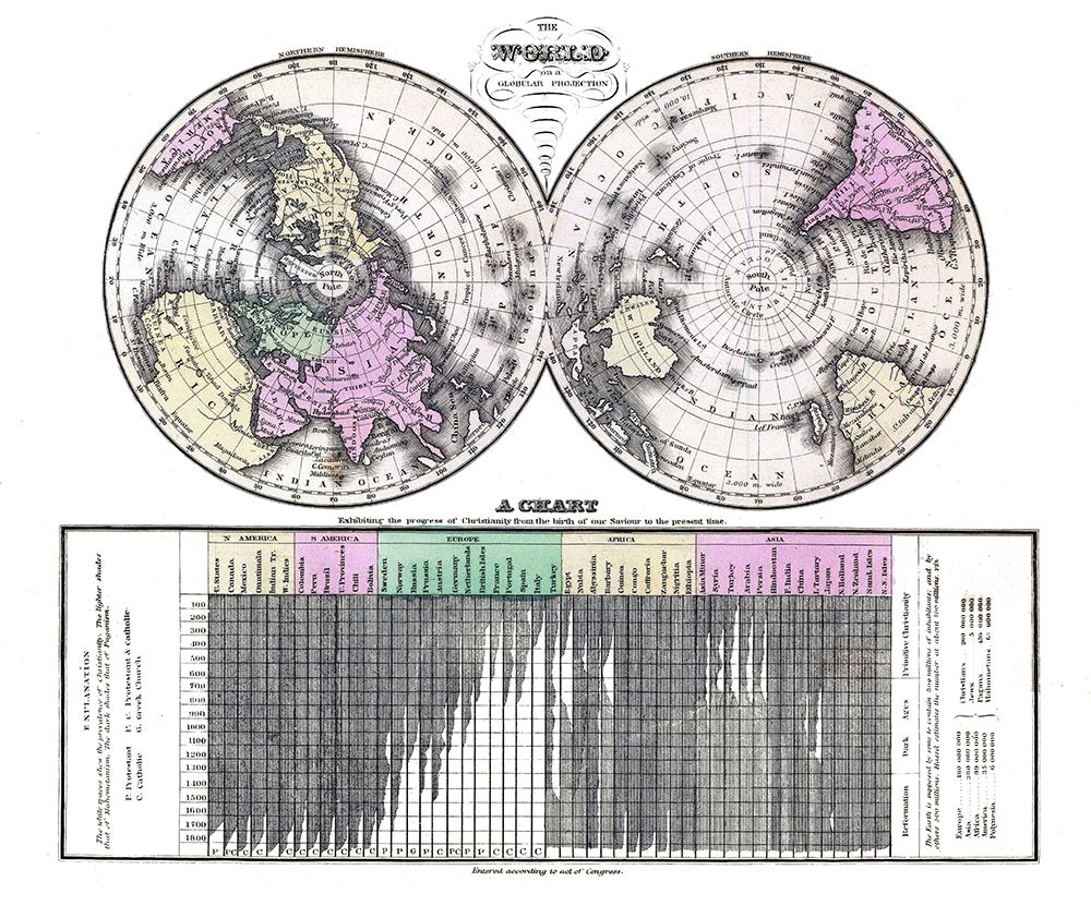 World Progress of Christianity art print by Unknown for $57.95 CAD