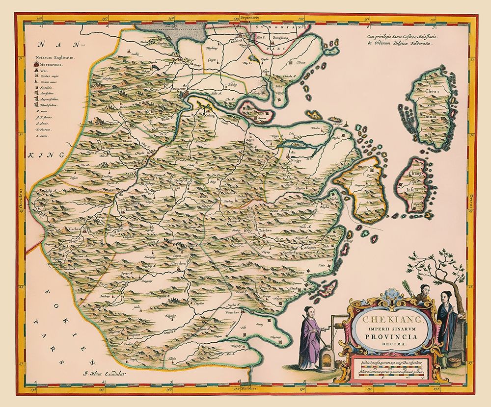 Zhejiang Province China - Blaeu 1655 art print by Blaeu for $57.95 CAD