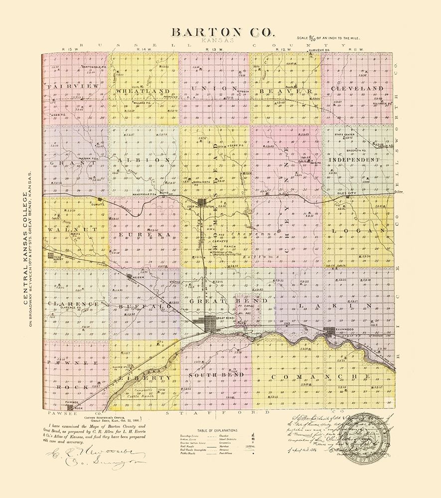Barton Kansas - Everts 1887 art print by Everts for $57.95 CAD