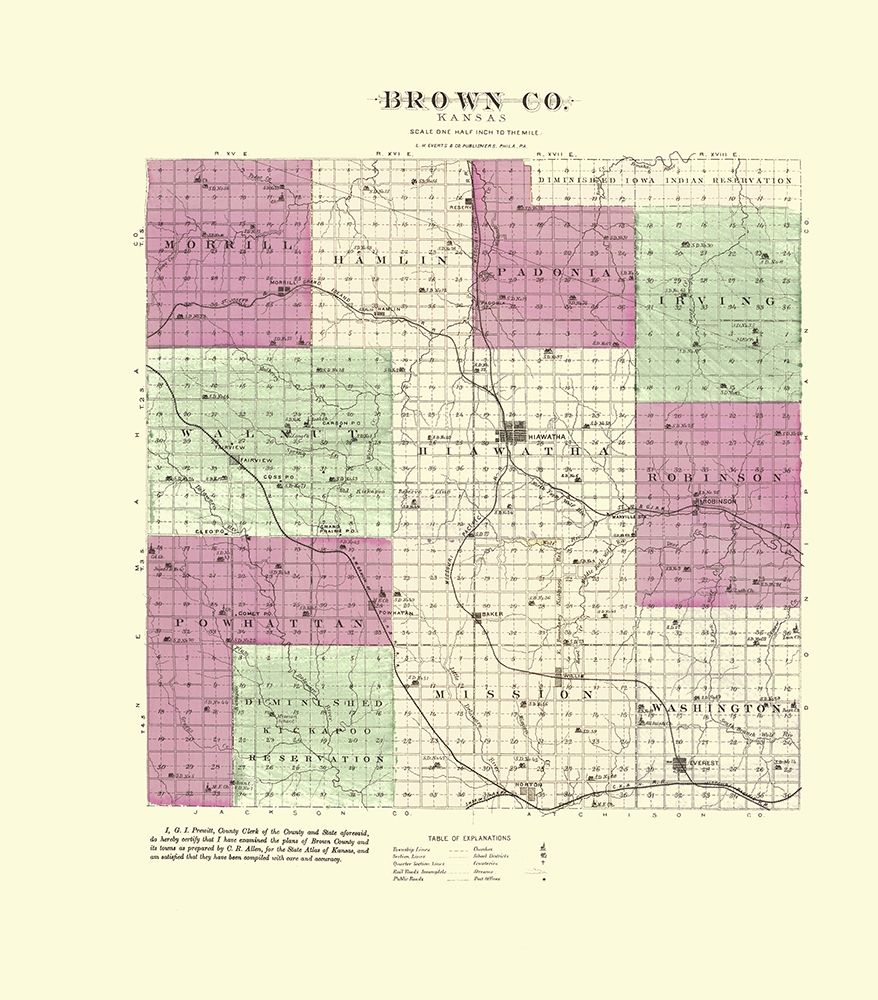 Brown Kansas - Everts 1887 art print by Everts for $57.95 CAD
